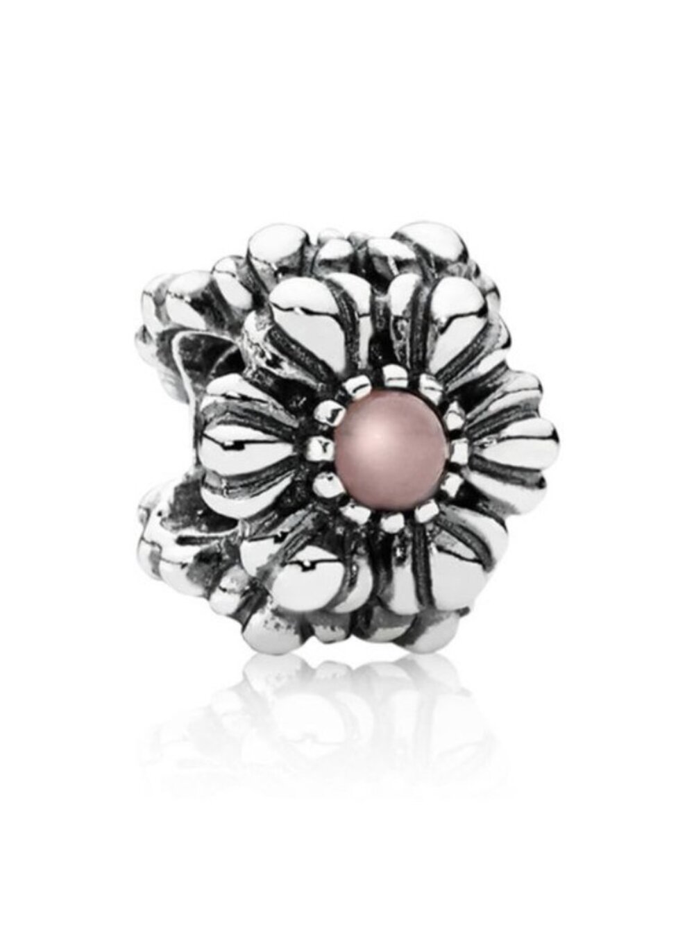 Pandora Sterling Silver October Birthday Blooms Bead with Pink Opal - 790580pop